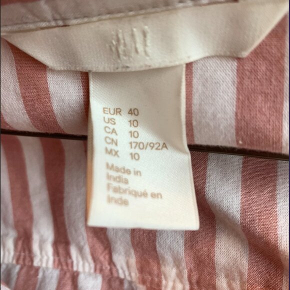 H&M - Pink & White Striped Button-Down Shirt – Lightweight & Casual - Picture 13 of 13